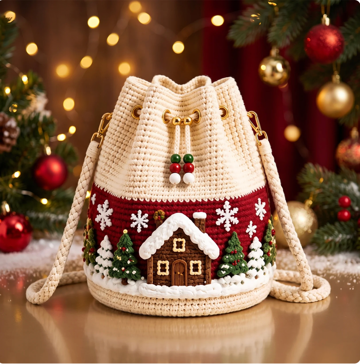 Merry Little Christmas Crochet Bag 🎄